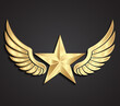 © zsschreiner - winged star 3d golden military symbol