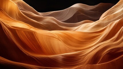 Poster - Ribbons of sandstone flow gracefully across the landscape, capturing the warm glow of dusk. These natural sculptures exhibit exquisite patterns and hues, evoking a sense of wonder