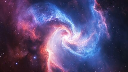 nebula spiraling toward a supernova, bright and colorful cosmic scene
