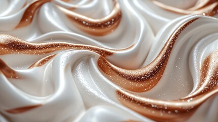 Poster - Close-up view of intricate liquid textures with warm golden swirls that flow gracefully, creating an enchanting visual experience