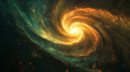 nebula spiraling toward a supernova, bright and colorful cosmic scene