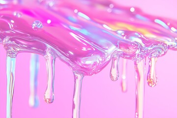 Poster - A surreal melting effect where a vibrant color gradient appears to drip down.