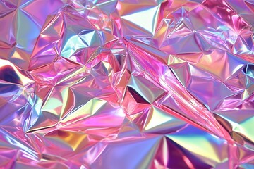 Poster - A shimmering holographic film pattern with dynamic rainbow reflections.