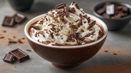 Aufkleber - Savor the rich layers of mocha affogato crowned with a fluffy cloud of whipped cream and irresistible chocolate shavings