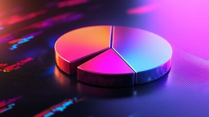 Aufkleber - Colorful Pie Chart on Digital Graphical Background for Data Analysis