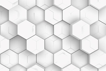Aufkleber - Hexagonal outlines in a monochromatic palette, arranged in a repeating pattern.