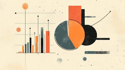 Poster - abstract geometric shapes and data visualization art design
