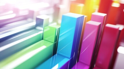 Poster - Colorful Abstract Bars with Light Reflection in Modern Design