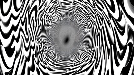 Poster - Dynamic black and white wavy pattern creating a hypnotic abstract background for designs