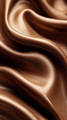Poster - Mocha mousse cascades in soft, flowing waves, revealing an inviting texture that glistens under gentle light, evoking a sense of indulgence