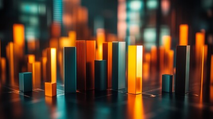 Aufkleber - Abstract Colorful Financial Data Visualization for Business Analysis