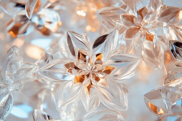 Poster - A macro shot of frost crystals forming delicate, intricate patterns on glass.