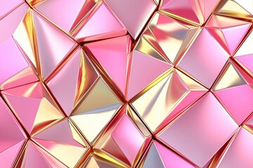 Poster - A layered pyramid pattern with light pink and gold gradients resembling folded paper.