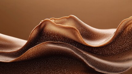 Poster - Soft, flowing chocolate forms elegant waves that capture light and shadow, exuding warmth and inviting indulgence in minimalism