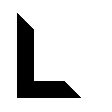 Letter L bold icon in black, outline style and transparent background