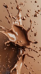Poster - A dramatic splash of rich mocha mousse erupts, showcasing a cascading wave of chocolate droplets that dance in elegance and flavor