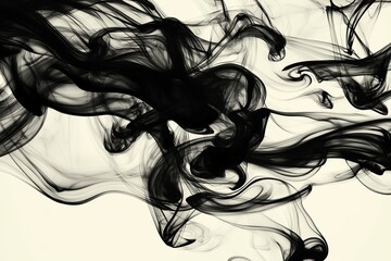 Poster - A dynamic abstract pattern resembling ink diffusing in water with ethereal swirls