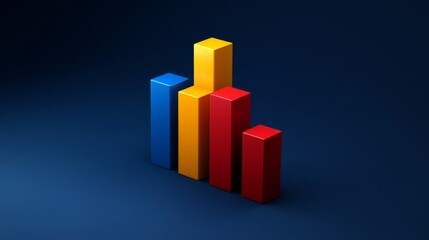 Leinwandbilder - Colorful Bar Graph with Modern Design on Dark Background