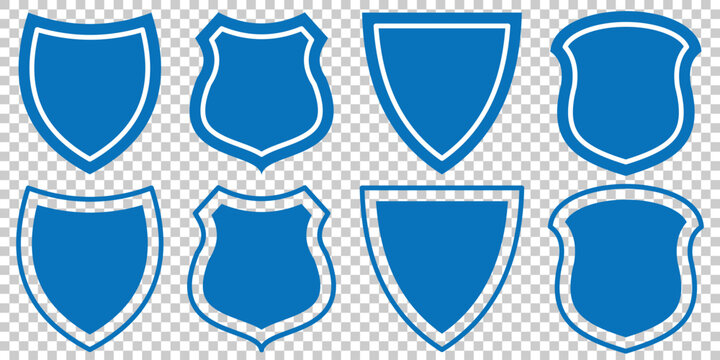 Protect shield security line icons. Badge quality symbol, sign, logo or emblem. Badge quality symbol, sign, logo or emblem. Collection of shield icon vector template isolated. Vector illustration.