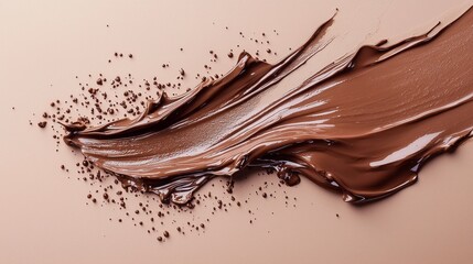 Poster - Dramatic splash of rich mocha mousse spreads elegantly, showcasing a feast for the eyes with its glossy texture and inviting color