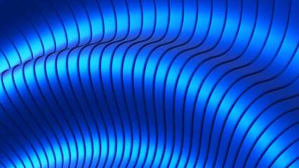 Poster - Blue striped pattern background, 3d lines design, abstract background for business presentation.