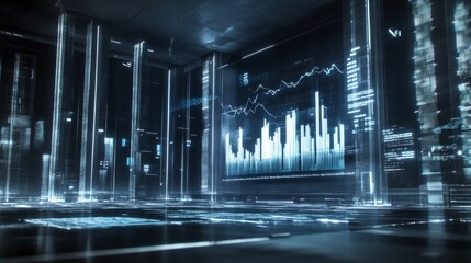 Poster - Data Visualization in Futuristic Digital Environment with Charts