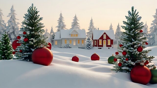 christmas tree in the snow