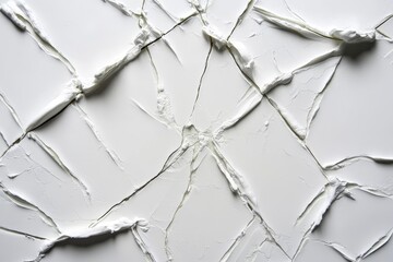 Poster - Textured White Wall Surface with Cracks and Creases, Abstract Background for Art, Design, and Interior Decoration Projects