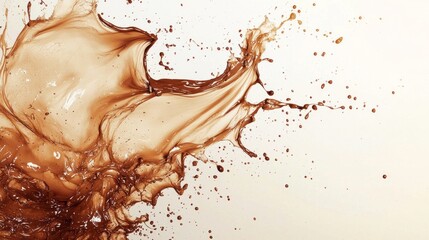 Aufkleber - A stunning display of mocha hues dominates the canvas, capturing the essence of movement and energy in an artistic splash