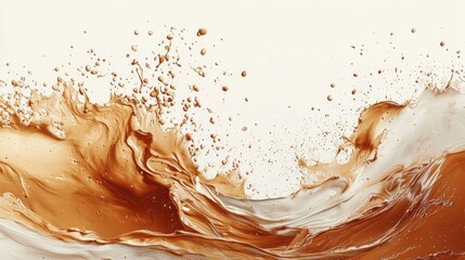 Poster - A vibrant swirl of mocha hues creates a dynamic visual symphony, evoking motion and energy in an artistic display of color