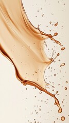 Poster - Fluid dynamics in mocha hue blend seamlessly, creating an abstract splash against a soft backdrop, evoking creativity and warmth