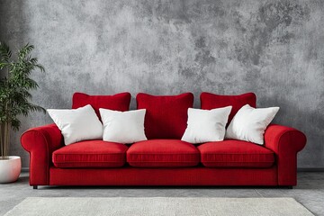 Wall Mural - red leather sofa