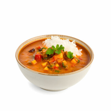 Dhal spicy in bowl isolated on the blank background