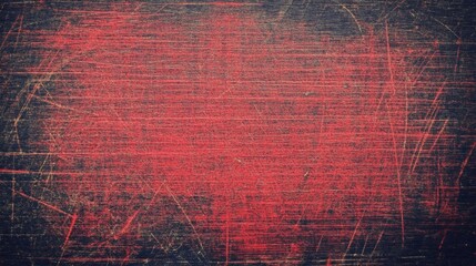 Poster - Vibrant red and black grunge texture featuring rough scratches and splatter effects for edgy designs