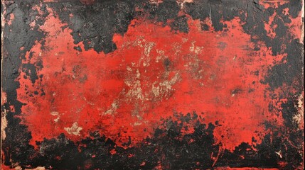 Poster - Vibrant red and black grunge texture featuring rough scratches and splatter effects for edgy designs