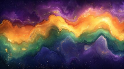 Wall Mural - A colorful, swirling galaxy with a rainbow of colors