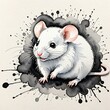 © じゅん - 水墨画風のねずみです。AI生成画像を利用してます。