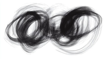 Poster - Abstract scribbled lines in various thicknesses creating a layered effect, with black ink on a white background