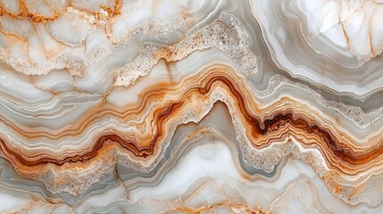Poster - Swirls of elegant beige and mocha hues intertwine in a smooth marble surface, adding sophistication and warmth to any space
