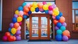 © Boonnam Burart - Colorful Balloon Arch Entrance for Celebration and Festive Events