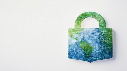 Aufkleber - Global Data Security Concept with Earth and Lock Symbol Representing Protection of Information