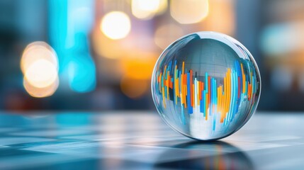 Poster - Holographic Globe Displaying Trade Agreements Data in Abstract Business Environment