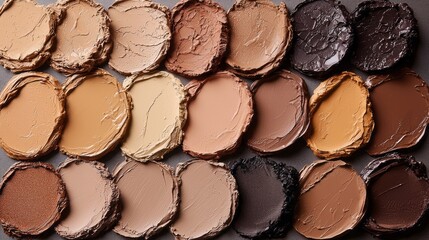 Poster - Aesthetic arrangement showcases a spectrum of skin tones, artistically displayed in circular forms. Each shade tells a unique story, inviting creativity and appreciation for diversity