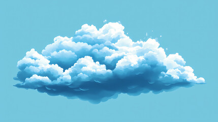 Celestial blue tranquil cloud burst illustration design. Nimbus. Illustration