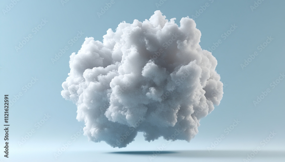Isolated White Cloud on Transparent Background: 3D Rendered Image in ...