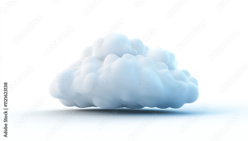 Isolated White Cloud on Transparent Background: 3D Rendered Image in ...