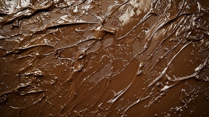 Poster - A visually enticing, glossy brown surface that evokes the sensation of indulgent chocolate, inviting touch and taste with its smoothness