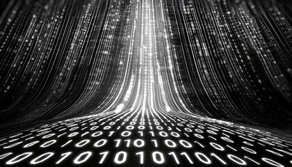 binary digital code, computer generated seamless loop abstract motion background
