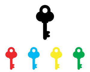 Poster - Key icon vector. Key icon sign symbol in trendy flat style. Set elements in colored icons. Key vector icon illustration isolated on white background