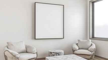 Wall Mural - Minimalist living room with modern furniture